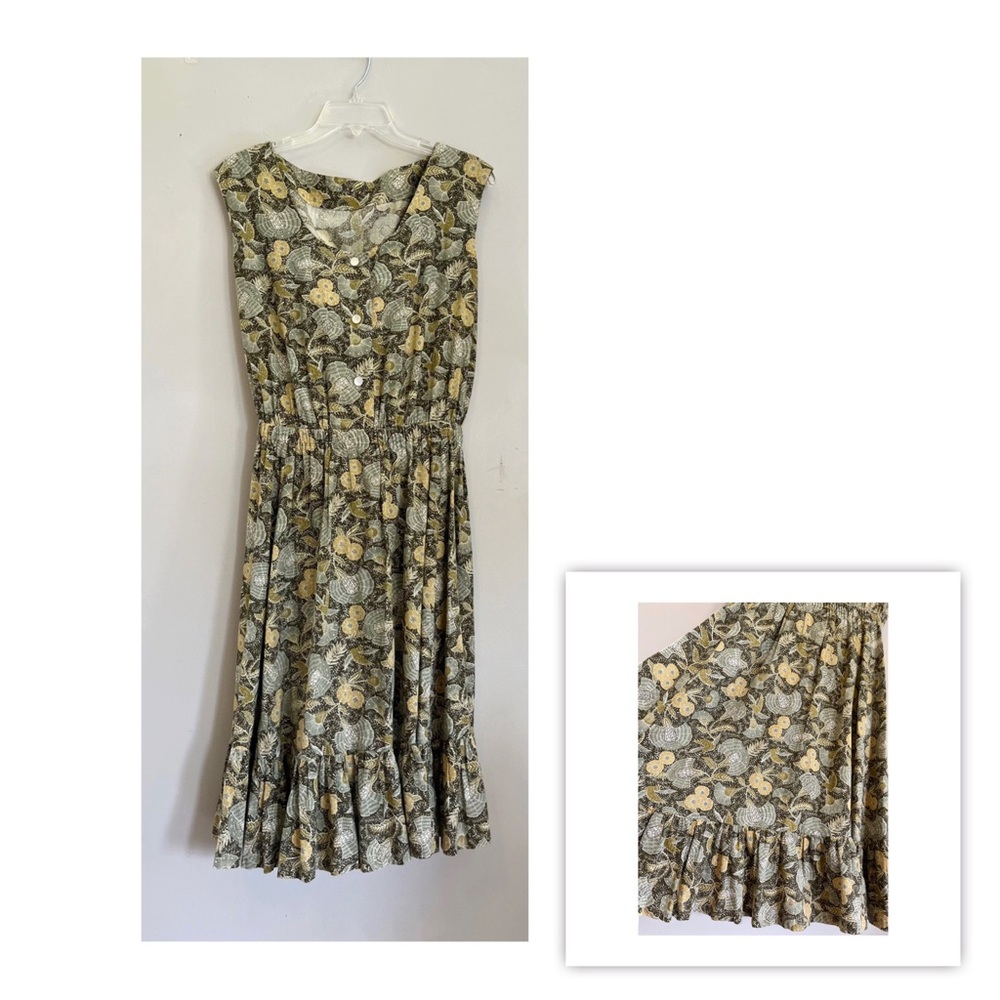 Womens plus size dress cottagecore festival cotton handmade boho bird midi 1x